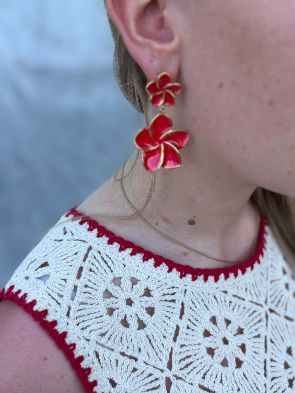 Rotes Häkeltop Cassandre